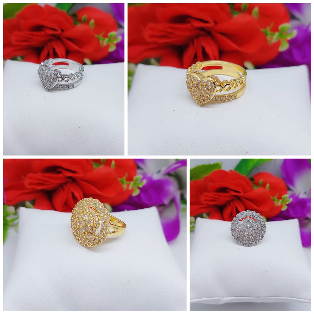 Cincin wanita permata lapis emas Perhiasan Xuping Jewelry 0052.0053