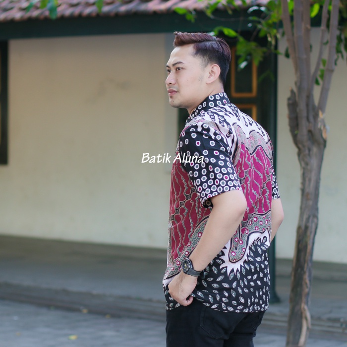 Baju Batik Cowok Modern Premium Original Batik Aluna Solo PD 016