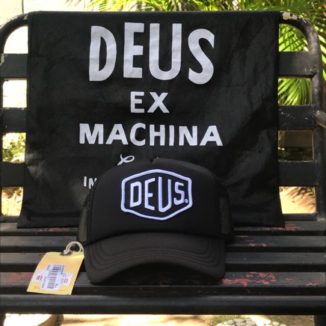 Topi Deus Ex Machina Trucker Logo Black 100% Original Resmi