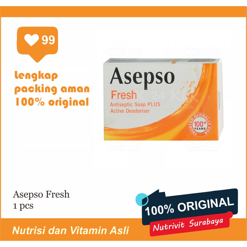 SABUN ASEPSO FRESH / ANTISEPTIC / CLEAN 80 GR