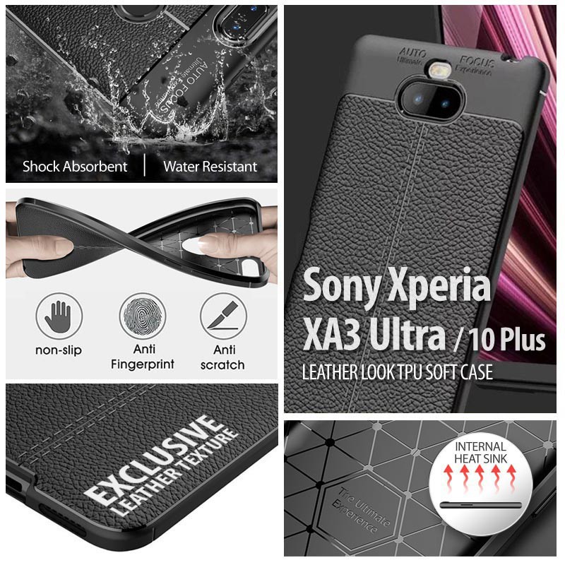 Sony Xperia 10 Plus / XA3 Ultra - Leather Look TPU Soft Case