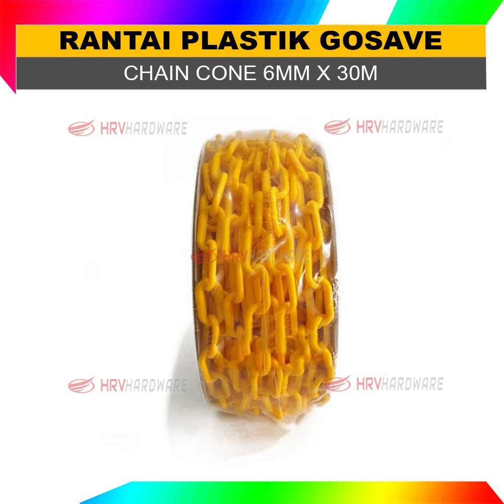 RANTAI PLASTIK PLASTIC CHAIN CONE 6MM X 30M SAFETY
