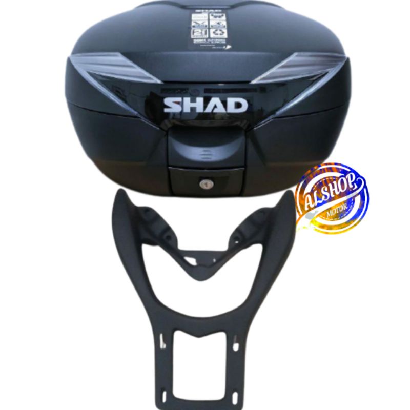 PAKETAN BOX SHAD SH39 SH 39 HITAM DAN BREKET BOX NMAX 155 NEW NMAX OLD