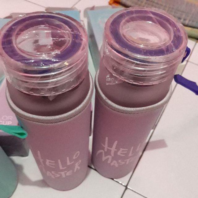 Botol Minum Hello Master Colourful Kaca 480ml