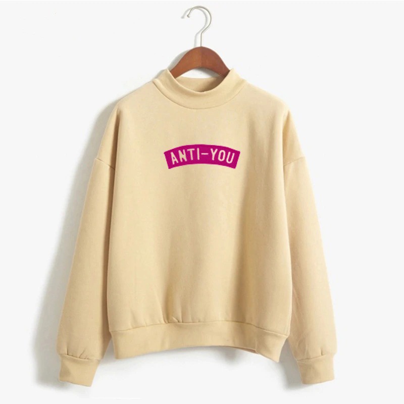 CREWNECK WANITA ANTI YOU /// ATASAN PREMIUM FLEECE TEBAL KEKINIAN TERBARU''