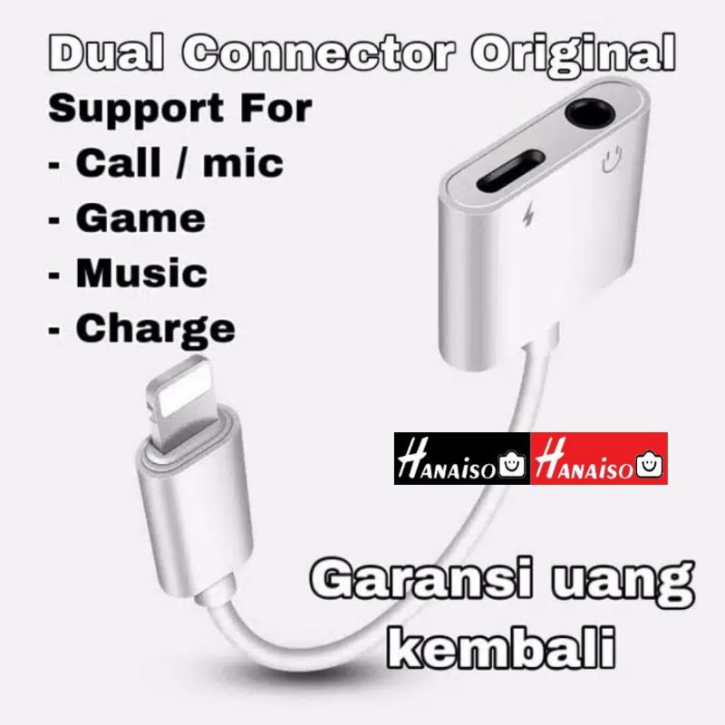 Termurah Medan ( BISA OPEN MIC ) SPLITTER Iphon 3.5mm LIGHTNING ADAPTER Converter untuk LIVE / Rekaman Tiktok BM800 BM8000 SMULE BIGO