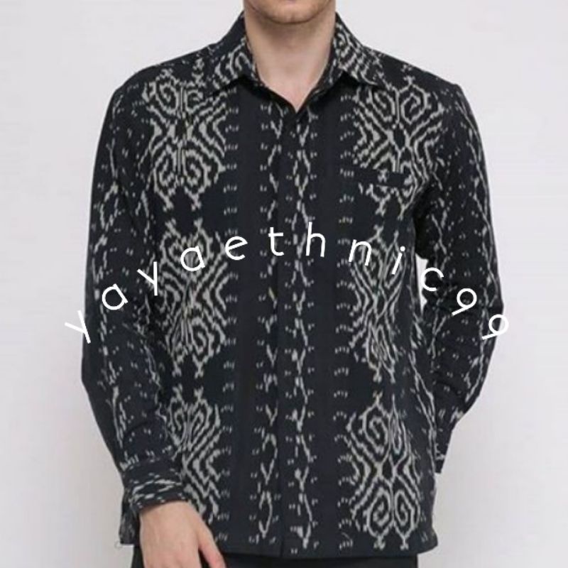 [READY STOK] Kemeja tenun troso, baju kondangan pria, kemeja ethnic tenun troso, kemeja tenun troso lengan panjang