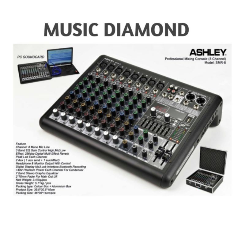 Mixer audio ashley smr8 original