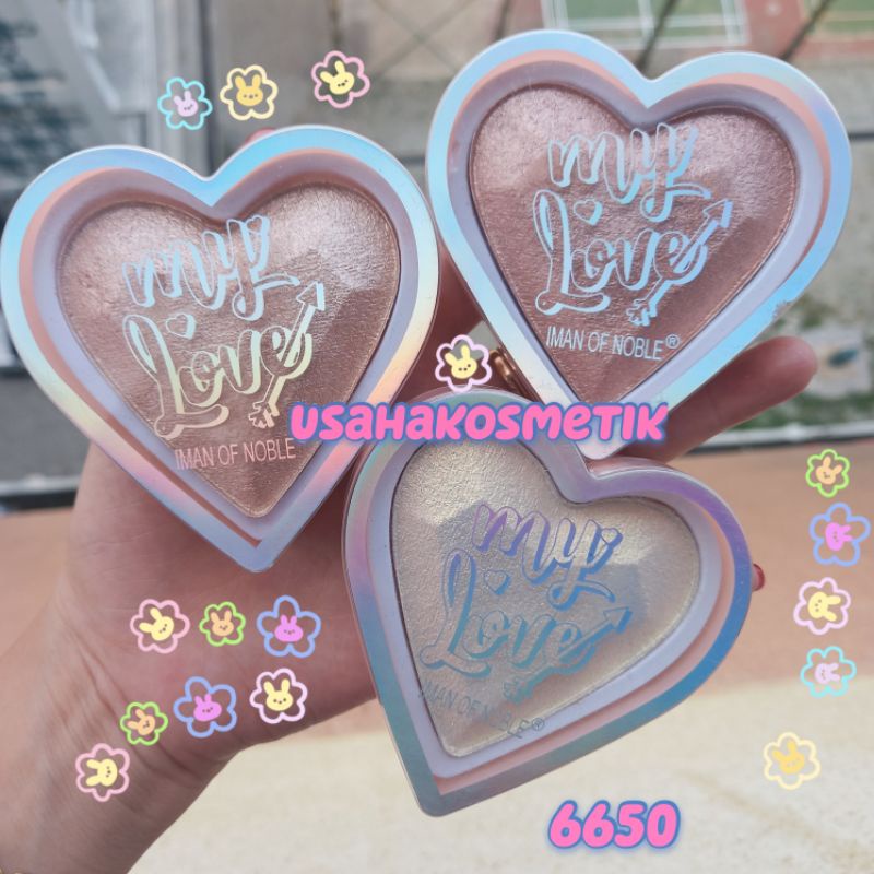 ECER!! HIGHLIGHTER IMAN OF NOBLE BAKED GLOWING BLUSHING HEART,PRETTY,MY LOVE 6669A