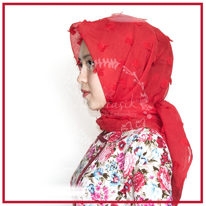 jilbab linen ruby / segiempat linen ruby / square rubiah R.19