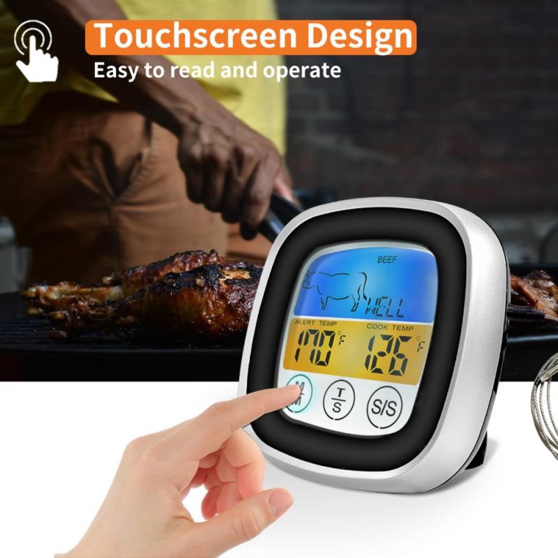 Digital Kitchen BBQ Thermometer with Touch Screen - Termometer Dapur Digital untuk Makanan