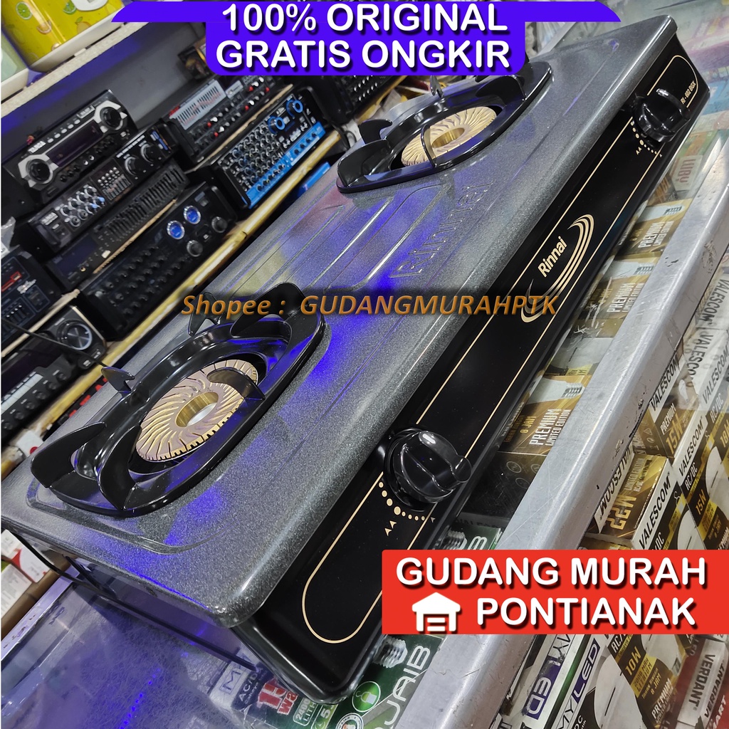 Kompor Gas Rinnai RI-602 BGX 2 Tungku RI602BGX Api Tornado 602BGX Api lilin Api besar