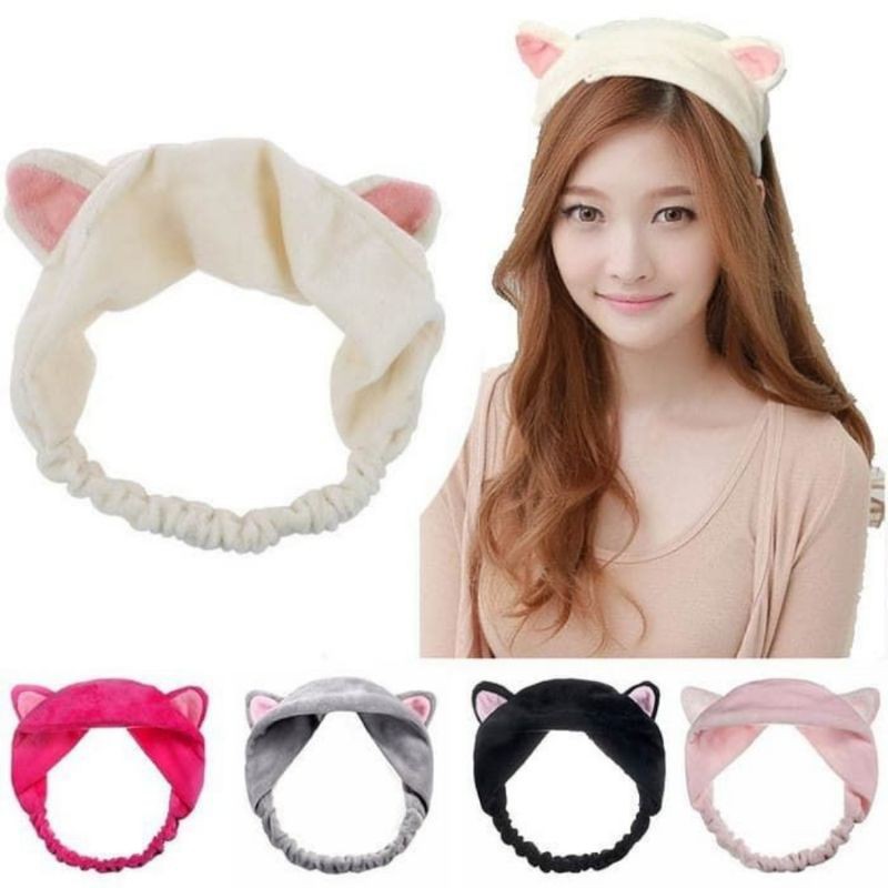 BANDO RAMBUT KOREA HEAD BAND UNTUK CUCI MUKA MAKEUP FASHION KUCING