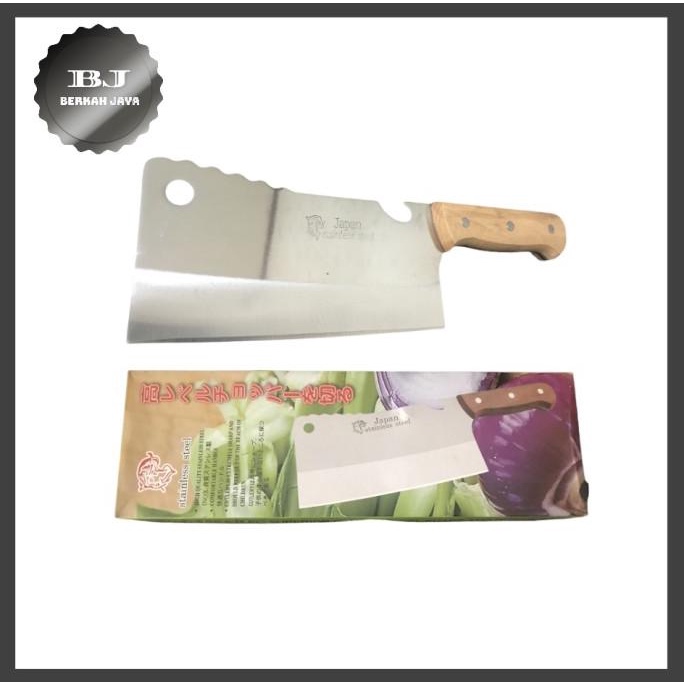 Golok Daging Stainless Jepang Gagang Kayu