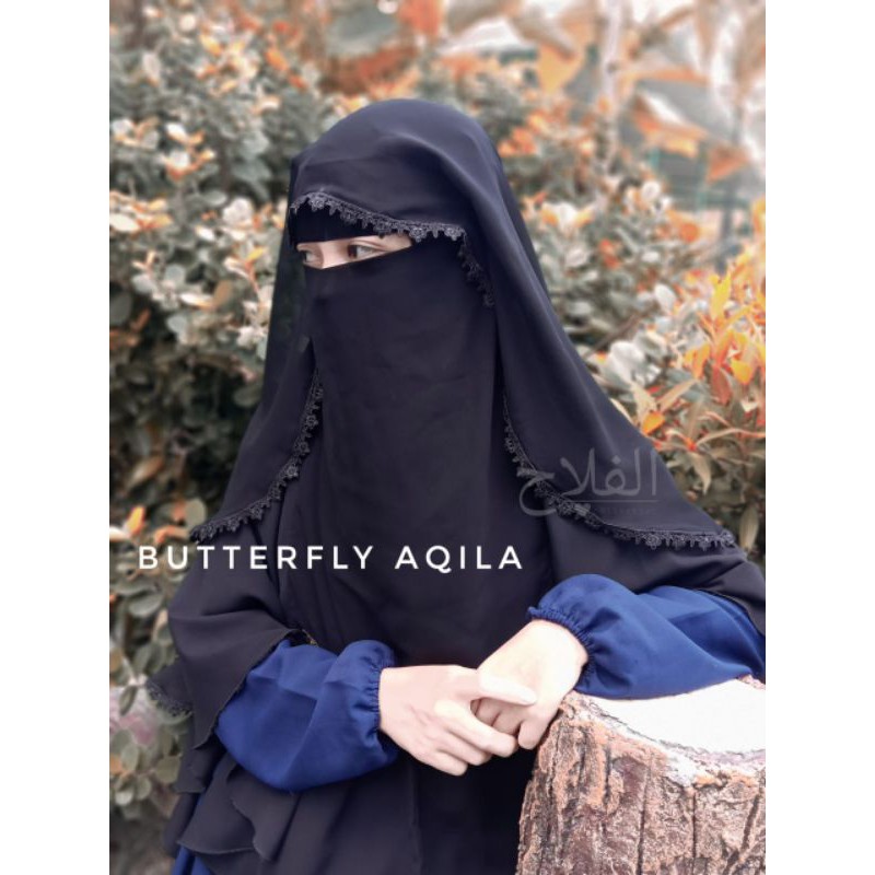NIQAB YAMAN BUTTERFLY EXCLUSIVE /NIQOB YAMAN 2 LAYER /CADAR SIFFON SILKY