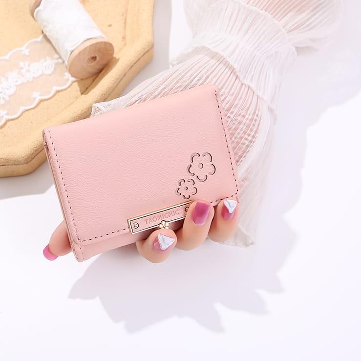 Ready Surprise ☛KD☚Dompet Lipat Wanita Import Terbaru Dengan Aksen Bunga Kekinian D235