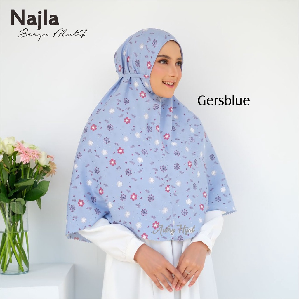 Najla Bergo Motif / Jilbab Bergo / Hijab Instant / Jilbab Bergo Instant / Hijab Motif / Jilbab Motif