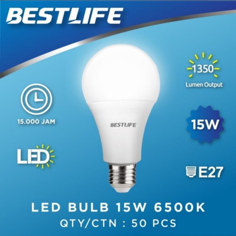 LAMPU BULB AMAN DIKIRIM BEST LIFE  BOHLAM LED 15 WATT 6500K BESTLIFE BL-LED-BULB-15W-A65 BOHLAM