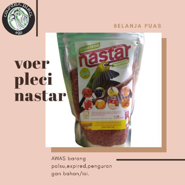 VOER NASTAR VOER PLECI PAKAN BURUNG PLECI NASTAR