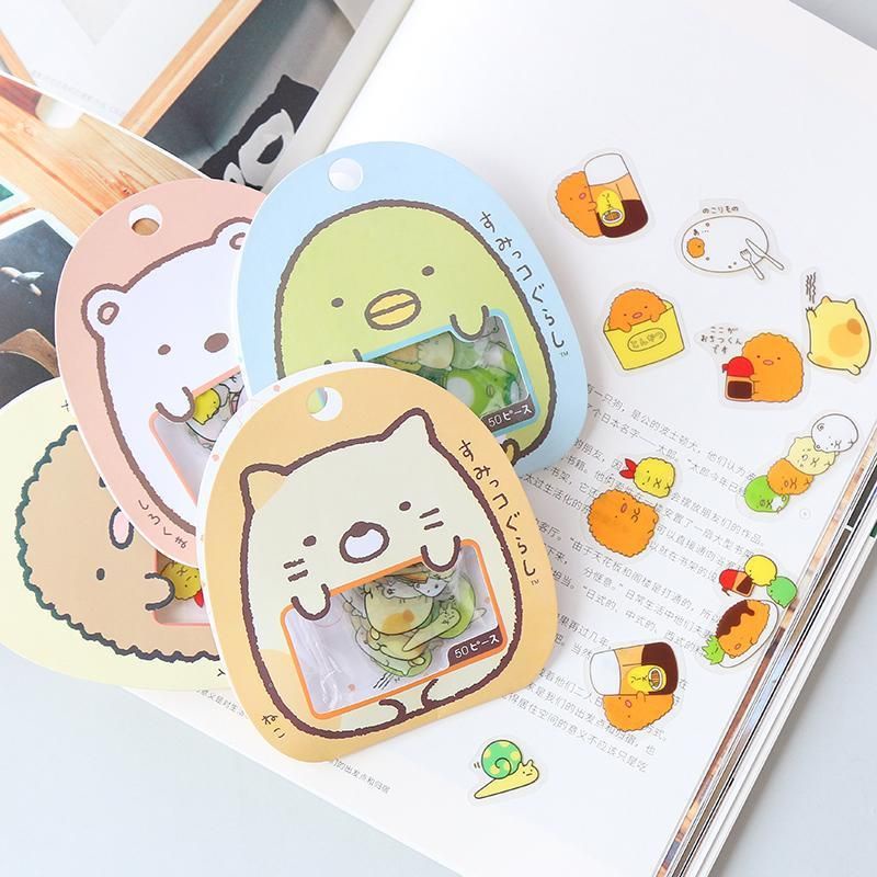 

50 pcs stiker jurnal lucu sticker scrapbook diy Sumikko Gurashi