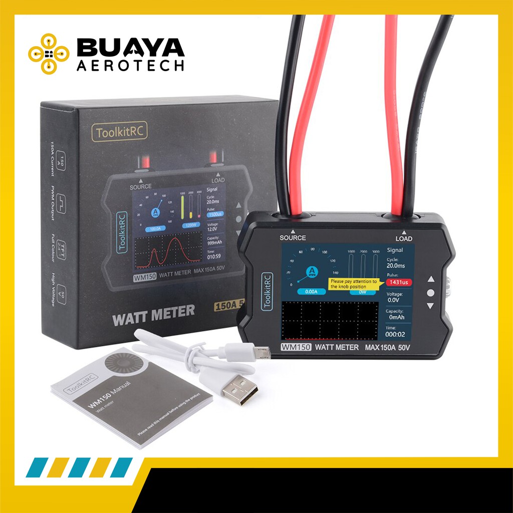 ToolKitRC WM150 Watt Meter150A 50v Power Meter TFT LCD 2,4 RC car