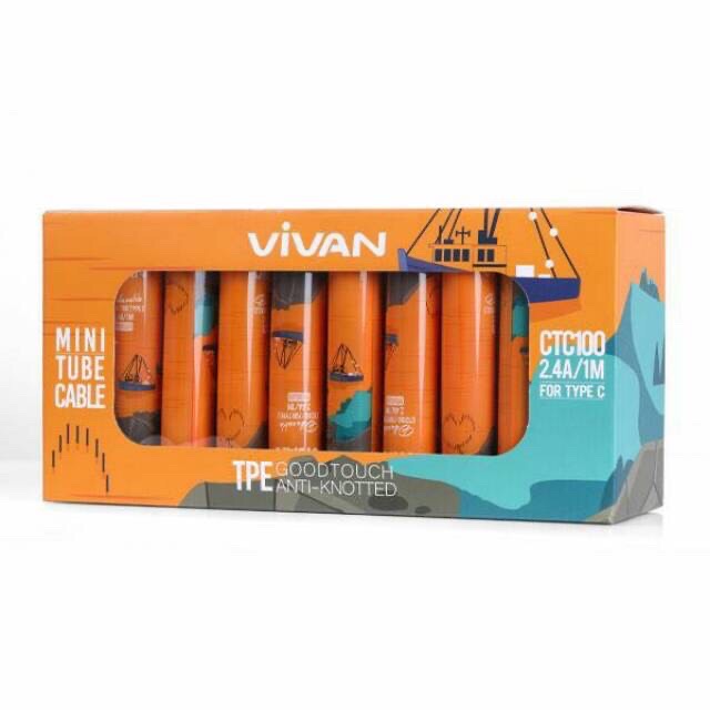 KABEL DATA TUBE VIVAN CTC -100 CTC100S TIPE C USB MINI  KABEL TUBE VIVAN CTC100S