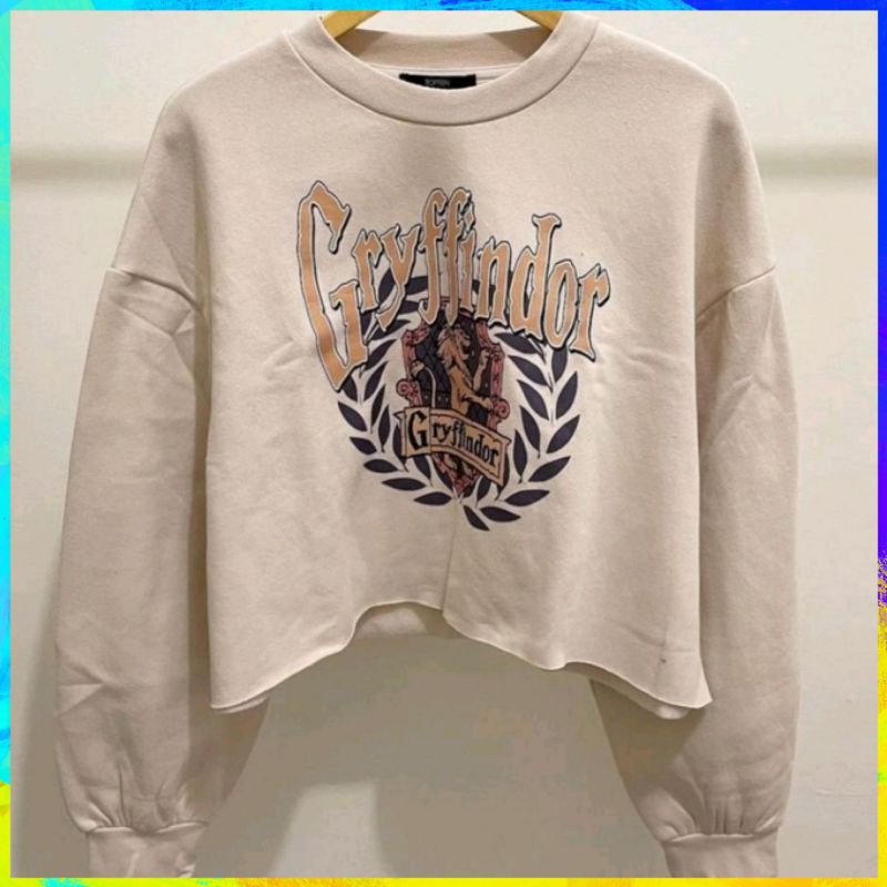 [MURAH] Sweater Wanita Korean Style Crop Grffindor Crewneck Hoodie Sweater Oversize Baju Wanita Swit