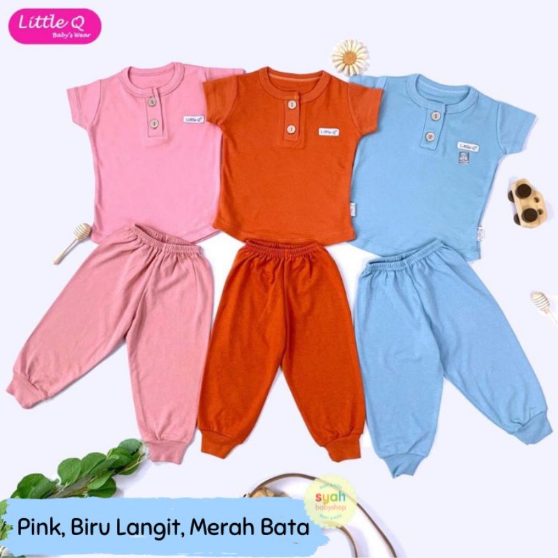 LITTLE Q 3 PASANG SETELAN CPR BAYI UNISEX KANCING DADA UKURAN S M L XL SNI SUPER HIGHT QUALITY