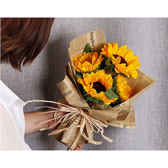 

[20 Lembar] Craft English Newspaper Flower Bouquet Wrapping Paper
