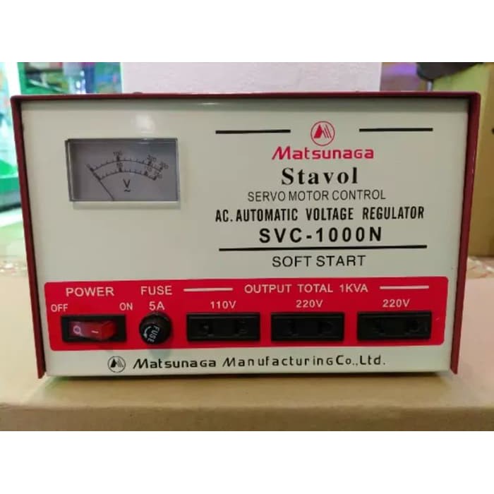 STABILIZER MATSUNAGA SVC-1000N STAVOLT AUTO START / PENGHEMAT LISTRIK