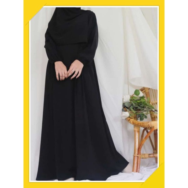 (TERMURAH SESHOPEE) Abaya polos saudi simpel &amp; cantik bagi yg suka gamis ga ramai tapi elegan(busui friendly).