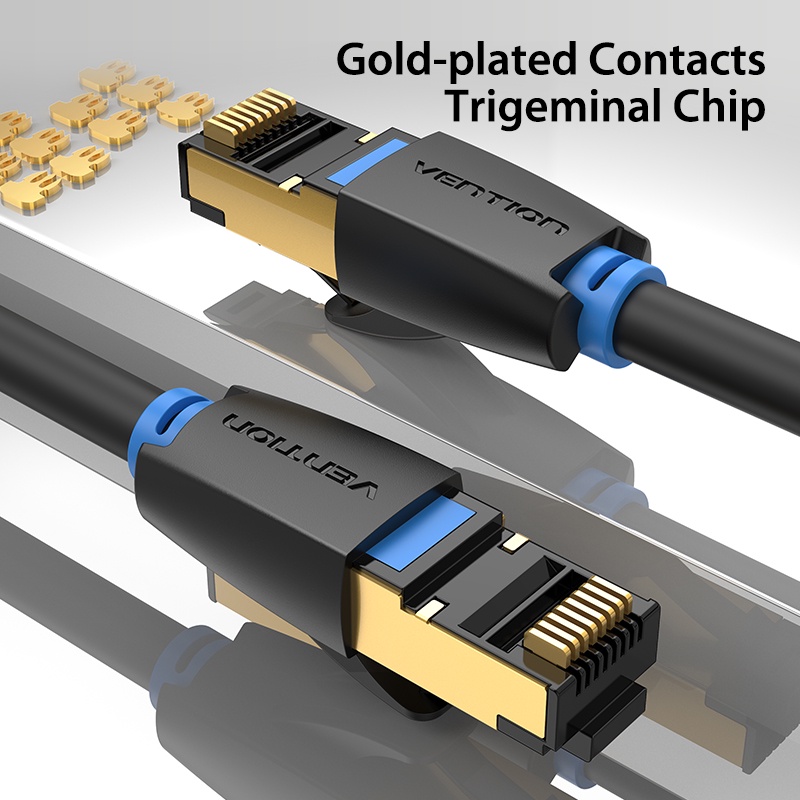 Vention IKA Kabel Lan RJ45 Cat.8 Gigabit 40Gbps SFTP Gold - IKA 5m / 8m / 10m / 15m