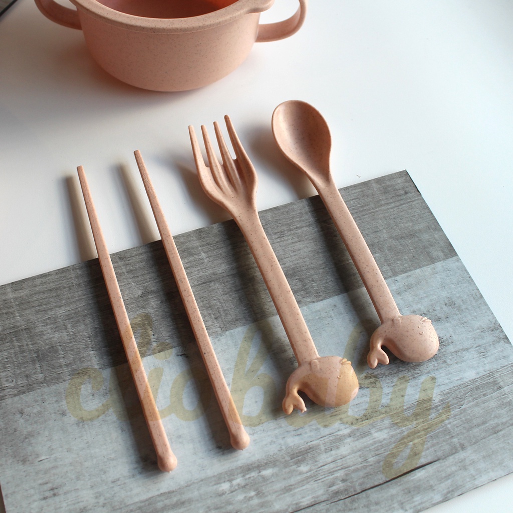 SET Tempat makan anak gambar Dino Pink Perlengkapan makan anak lucu SET tableware anak murah dan lucu