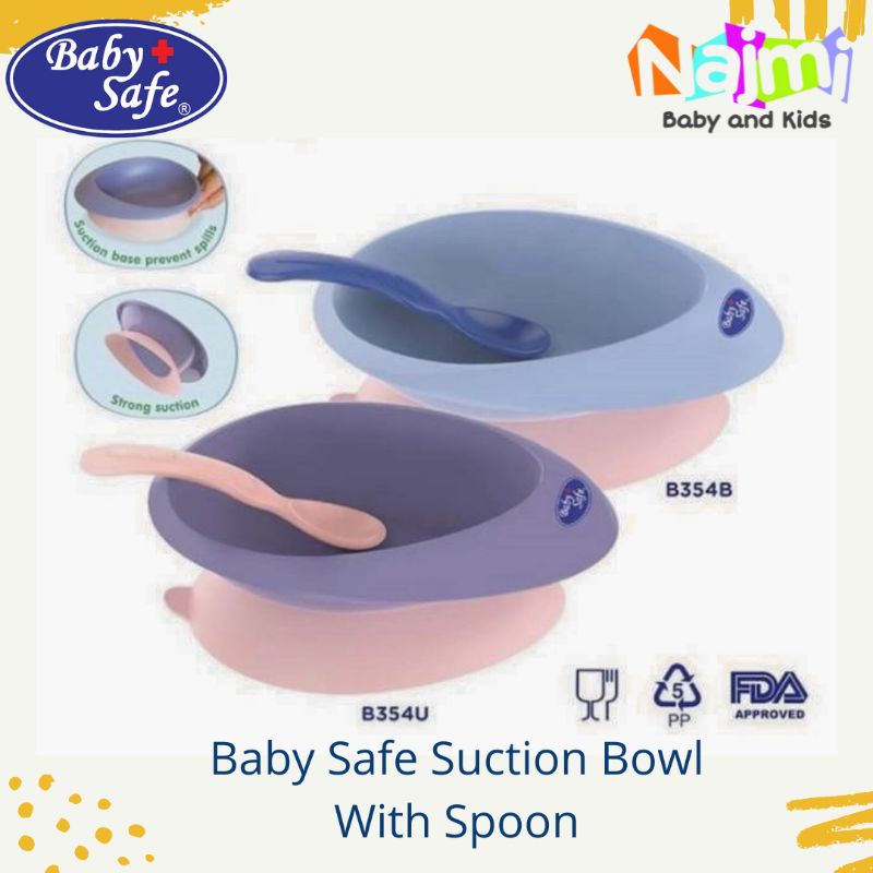 B354 Baby Safe Suction Bowl with Spoon Mangkok bayi anti Geser + Sendok Babysafe