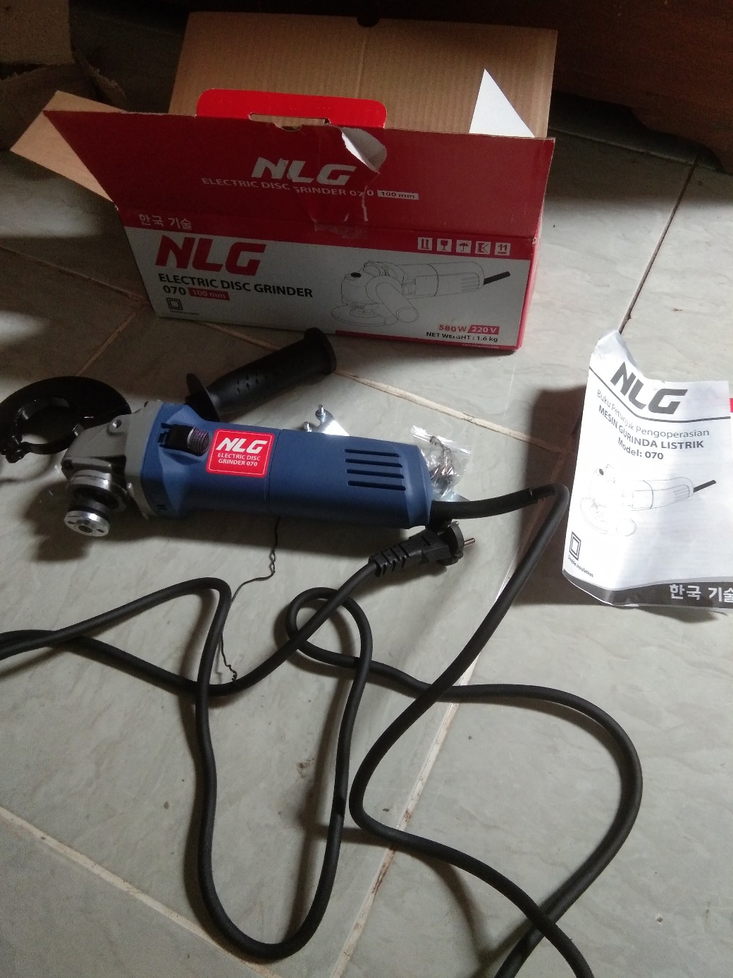 Mesin Gerinda Tangan 4 Nlg 070 Electric Disc Grinder + Gagang
