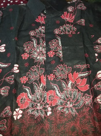 Batik Couple Keluarga Sania Ruffle Ori Ndoro Jowi Dnt Bunga Sakura Merah