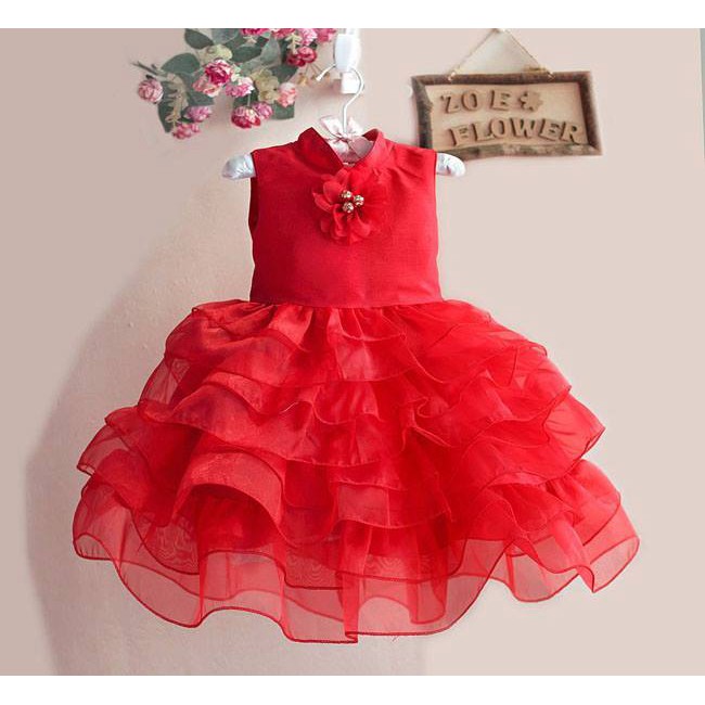 DRESS STACKS ROSE RED  / BAJU PESTA ANAK / DRESS ANAK / ZOE