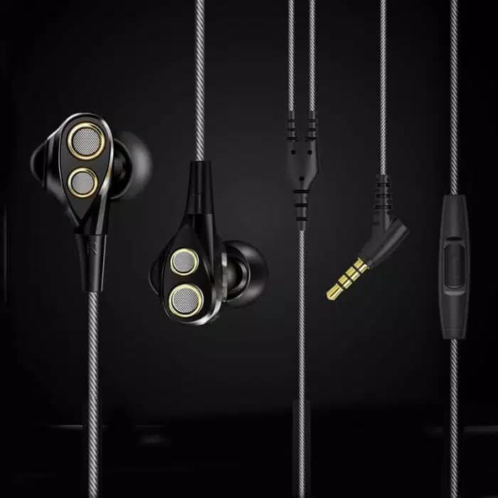 FONGE R1 with Mic Dual Dynamic Driver Earphone