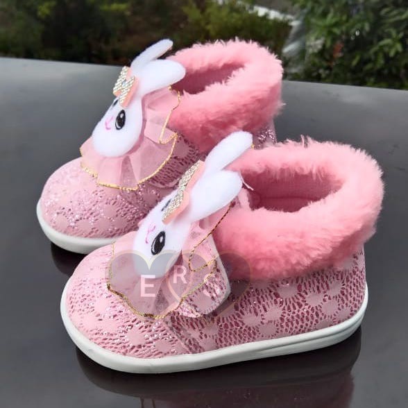 TOKOERS SNP06 Sepatu Pesta Anak Perempuan Bunyi Cit Cit Umur 1 - 6 tahun / Sepatu Boot Boneka Kelinci