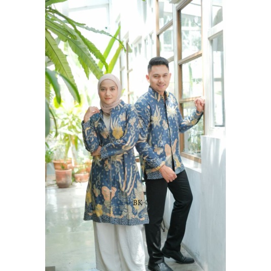 BAJU COUPLE BATIK SERAGAM KANTOR TUNIK KEMEJA DEWASA M L XL XXL