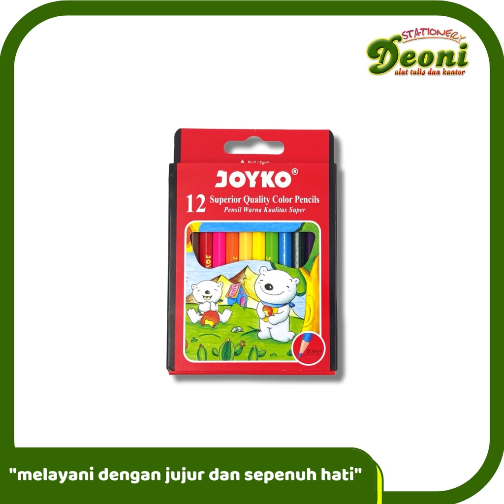 

JOYKO 12 Pensil Warna Superior Quality Color Pencils ( Pendek )