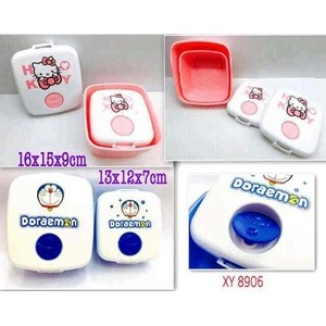 kotak bekal 2 in 1 doraemon hello kitty set 2 susun lunch box