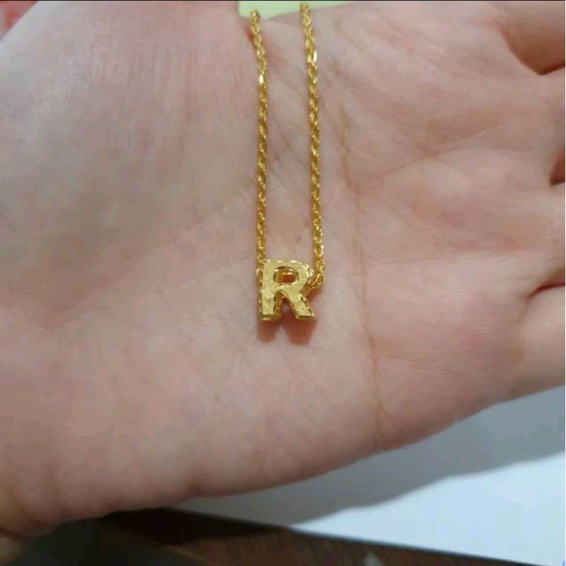 set kalung huruf R elegant