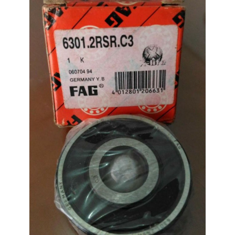 Ball bearing FAG 6301-2RSR C3 Rubber Seals Germany