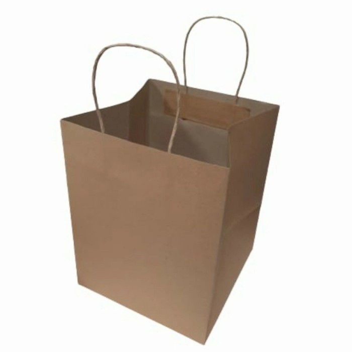

NEW Paper Bag Coklat Polos 24x20x24 / Kantong Lunch Box /Foodbag