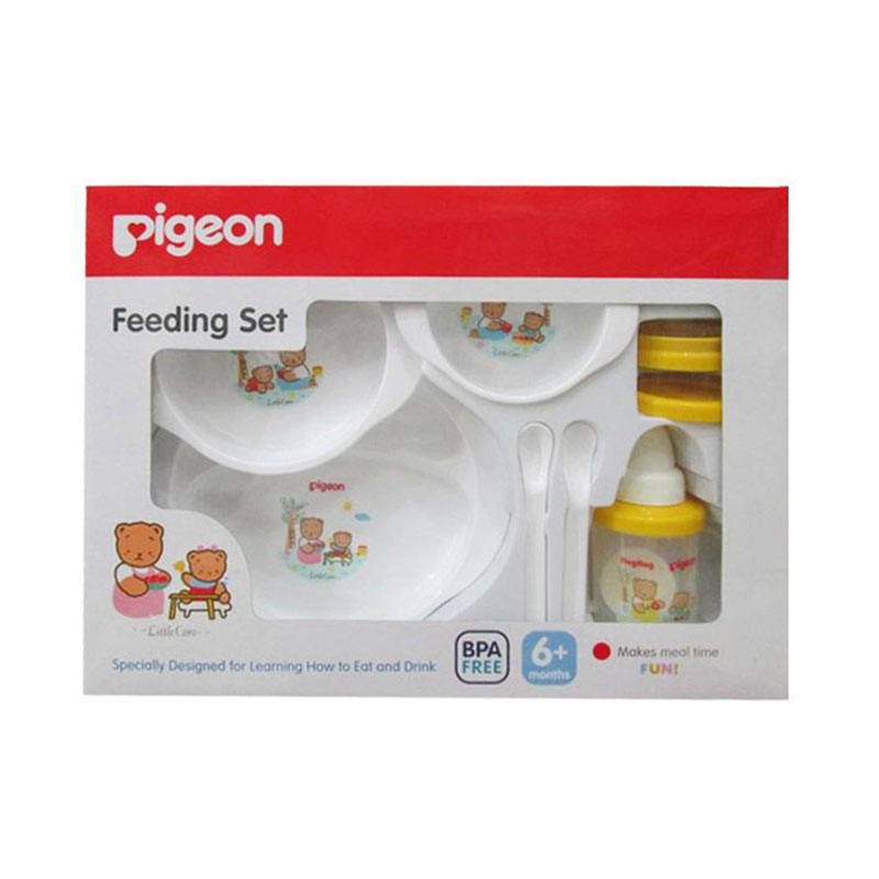 PIGEON Feeding Set With Training Cup | Perlengkapan Makan Bayi
