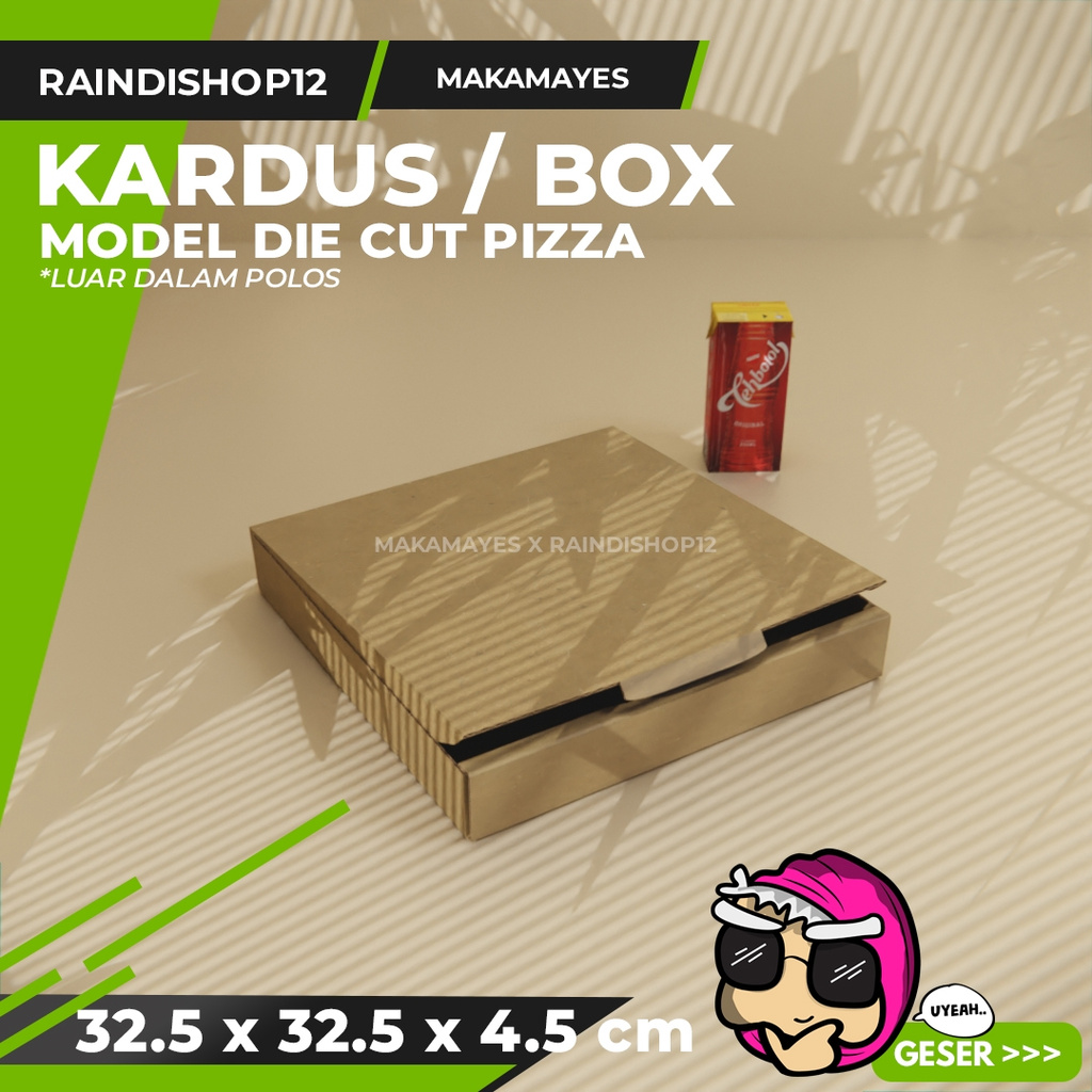 

(MIN 300 PCS) BOX 32.5 X 32.5 X 4.5 CM KARDUS DIE CUT PIZZA KEMASAN PACKAGING KADO