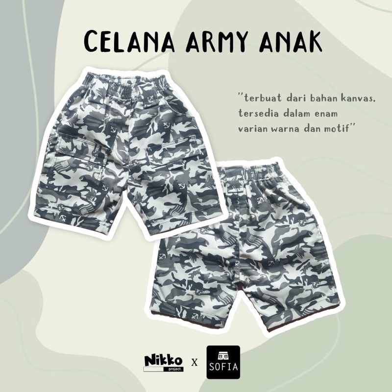 Celana Anak Army US NAVY Celana Pendek Anak Laki-laki Loreng Celana Cargo Anak