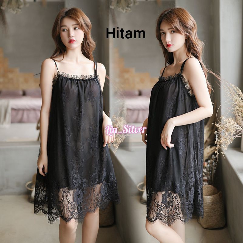 Lingerie Dress Wanita Premium Import Melar L Xl XXL Sexy Jumbo Big Size