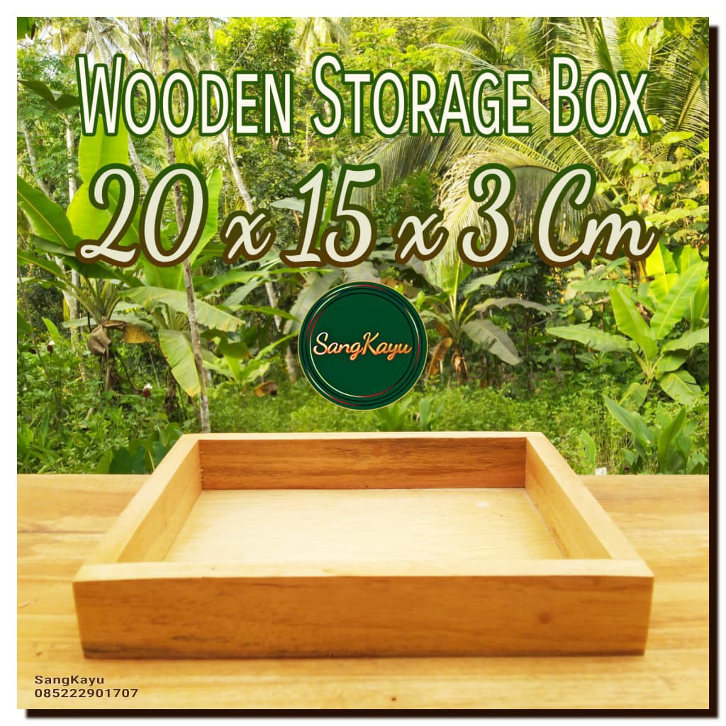 Wooden Tray Wooden box 20x15x3 cm kotak kayu kotak serbaguna seserahan